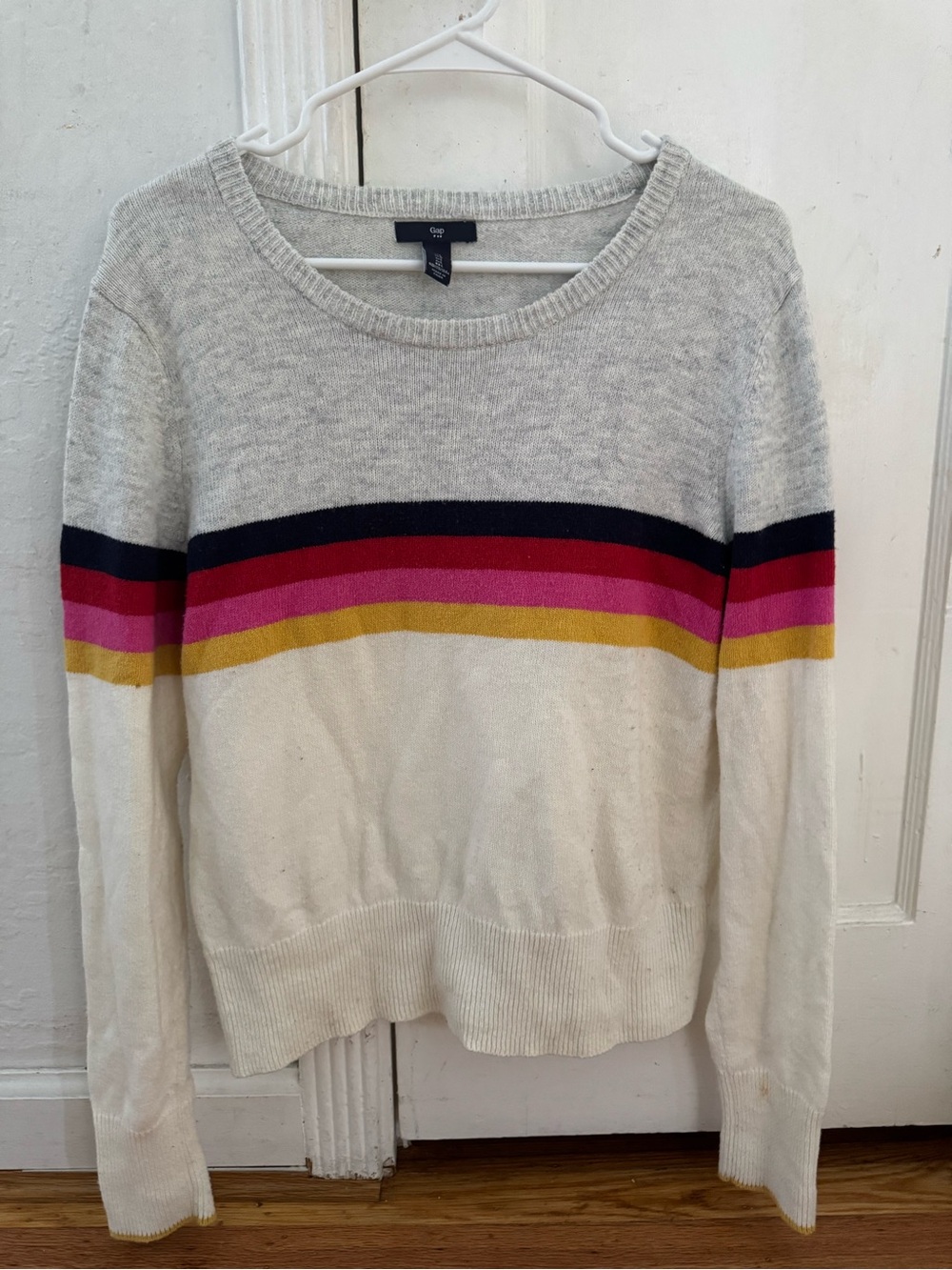 Gap Women’s Crew Neck Knit Striped Pullover Sweater Size L